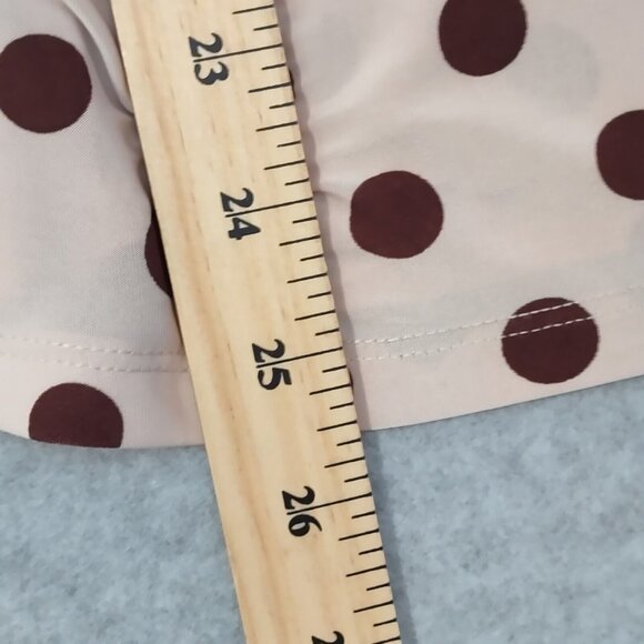 Isabella Rodriguez L Draped Front Polka Dot Classic Top Blouse 3/4 Sleeve Pink - Picture 7 of 10